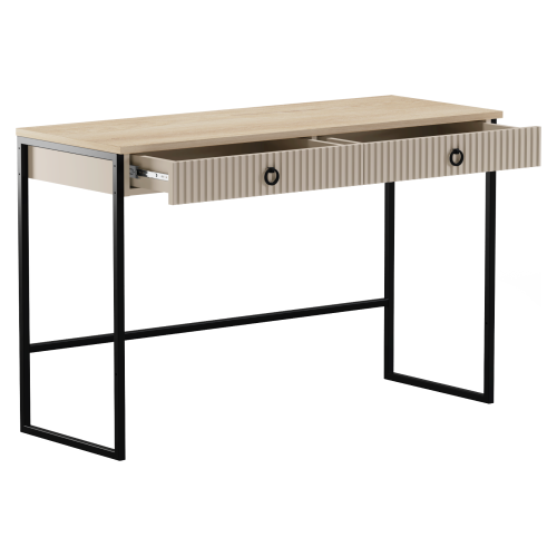 Toaletný stolík, sivohnedá Taupe/dub silverjack, DOMCA 2S