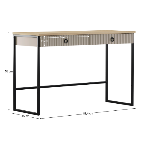 Toaletný stolík, sivohnedá Taupe/dub silverjack, DOMCA 2S