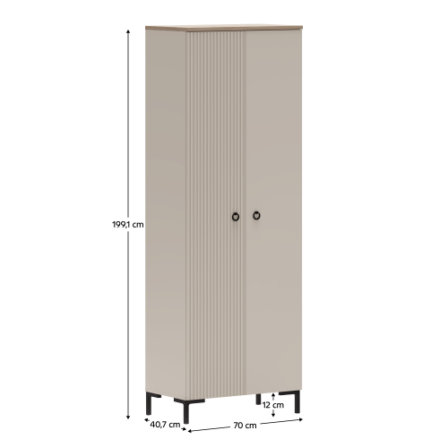 Skriňa, sivohnedá Taupe/dub silverjack, DOMCA 2D