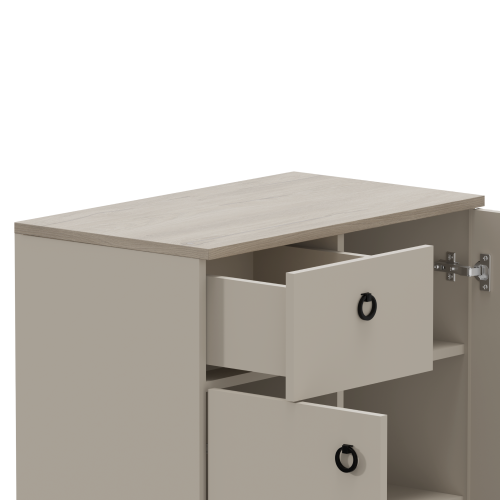 Komoda, sivohnedá Taupe/dub silverjack, DOMCA 2D1S