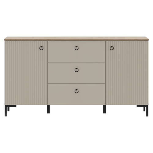 Komoda, sivohnedá Taupe/dub silverjack, DOMCA 2D3S