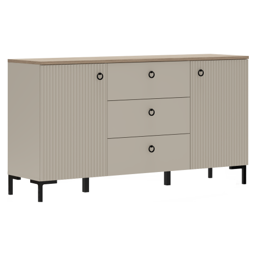 Komoda, sivohnedá Taupe/dub silverjack, DOMCA 2D3S