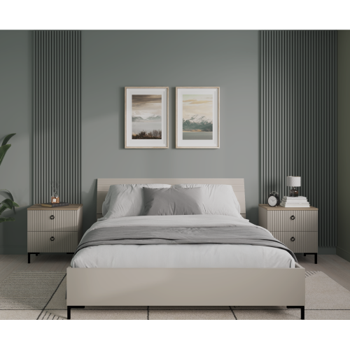 Manželská posteľ, 160x200, sivohnedá Taupe, DOMCA