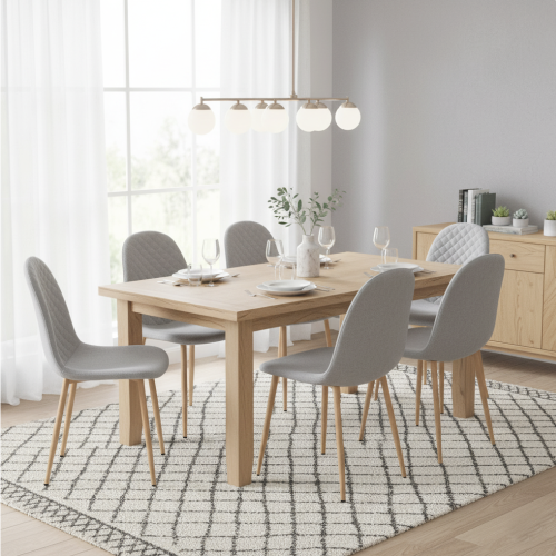 Stolička, svetlosivá látka/buk, LEGA 2 NEW