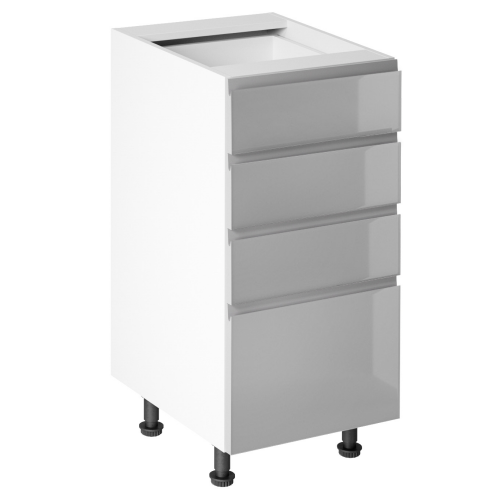 Spodná skrinka, biela/sivá extra vysoký lesk HG, AURORA D40S4