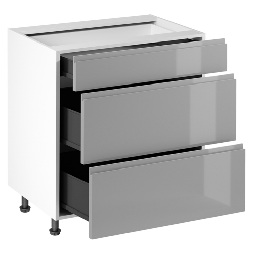 Spodná skrinka, biela/sivá extra vysoký lesk HG, AURORA D80S3