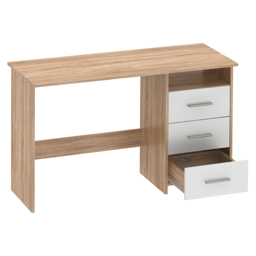 PC stôl, dub sonoma/biela, LARISTOTE NEW