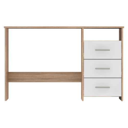 PC stôl, dub sonoma/biela, LARISTOTE NEW