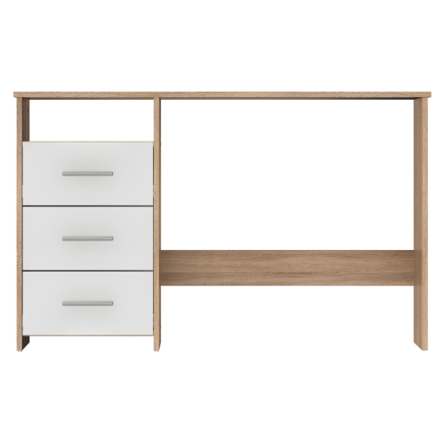 PC stôl, dub sonoma/biela, LARISTOTE NEW