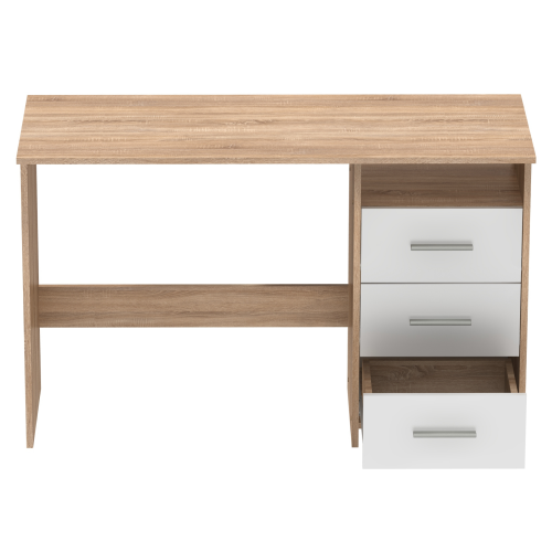 PC stôl, dub sonoma/biela, LARISTOTE NEW