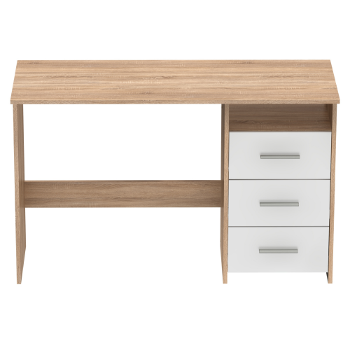 PC stôl, dub sonoma/biela, LARISTOTE NEW