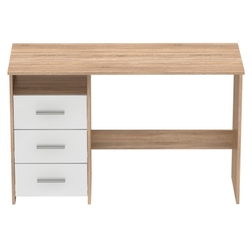 PC stôl, dub sonoma/biela, LARISTOTE NEW