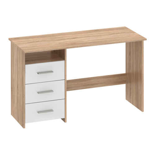 PC stôl, dub sonoma/biela, LARISTOTE NEW