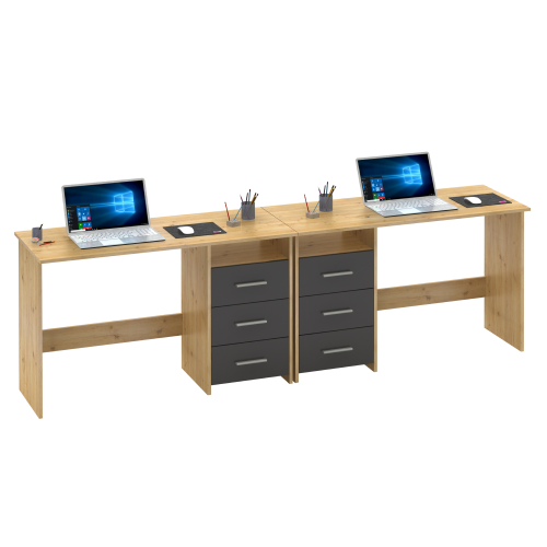 PC stôl, dub artisan/grafit, LARISTOTE NEW