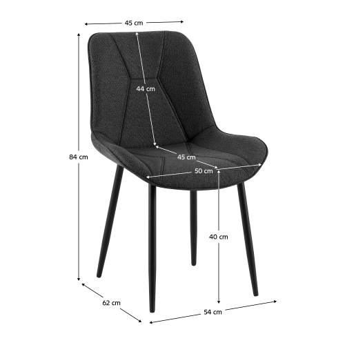 Jedálenská stolička, tmavosivá/čierna, DELTA