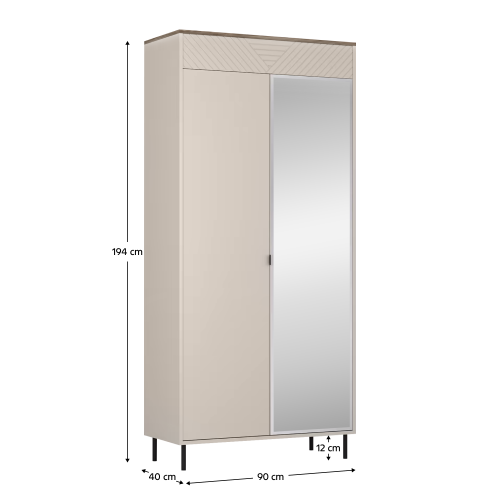 Skriňa, kašmír/dub castello, EYCO 2D/40