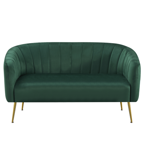 Dizajnový 2-sed, tmavozelená Velvet látka/gold chróm-zlatý, BAGY