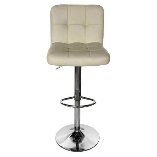 Barová stolička, béžová ekokoža/chróm, KANDY 2 NEW