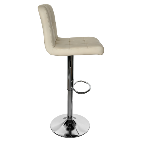 Barová stolička, béžová ekokoža/chróm, KANDY 2 NEW