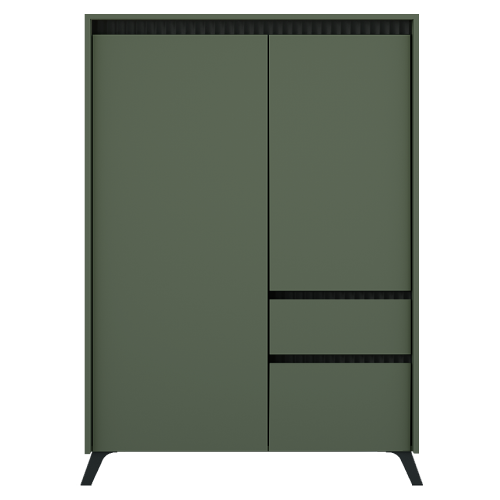 Komoda, smoke zelená/čierna, LONGY REG2D1S1K