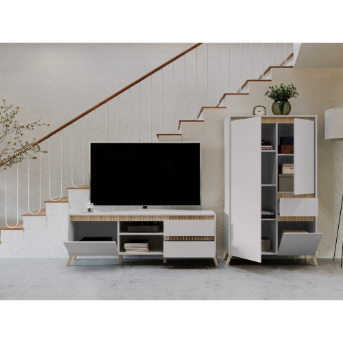 Komoda, kašmír/dub sonoma, LONGY REG1D5S1K