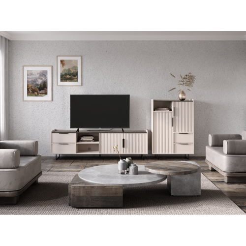 Komoda, kašmír/norkový gaštan arvadonna, FRESIO KOM2D2S