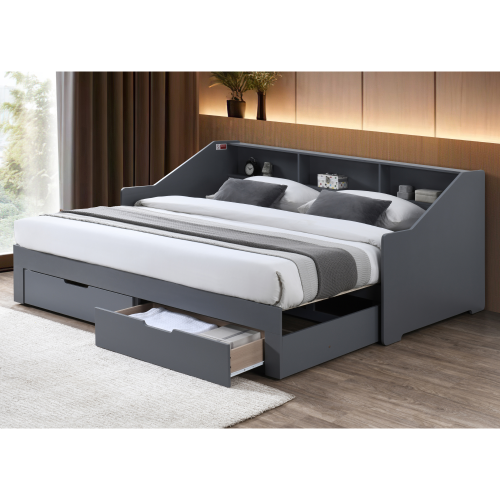 Rozkladacia posteľ, sivá, MONETA