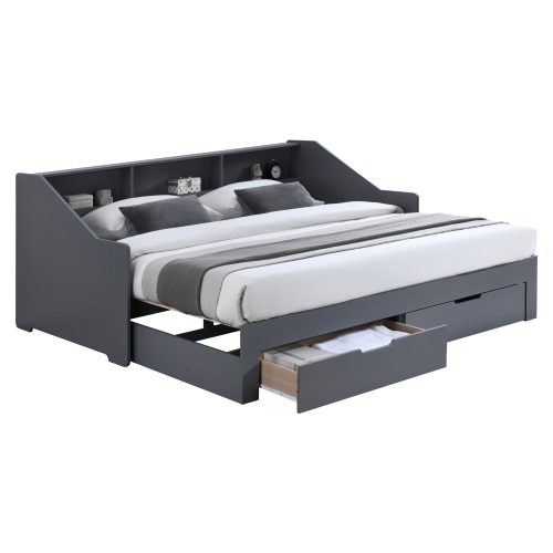 Rozkladacia posteľ, sivá, MONETA