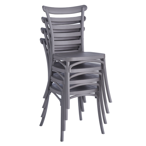 Stohovateľná stolička, sivohnedá taupe, SAVITO NEW