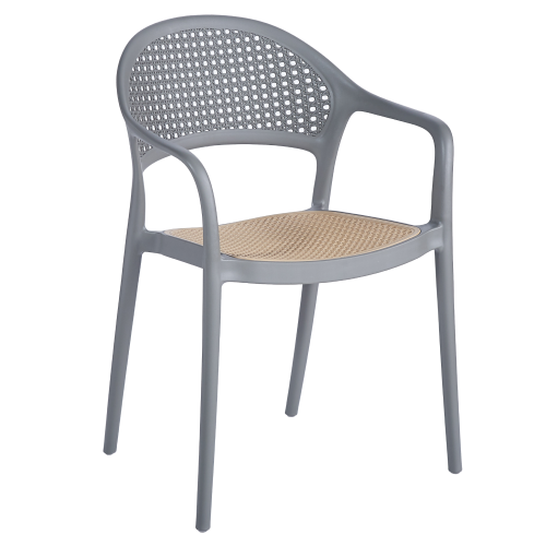 Stohovateľná stolička, sivá/béžová, LADIS