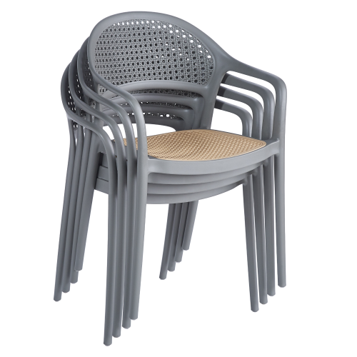 Stohovateľná stolička, sivá/béžová, LADIS