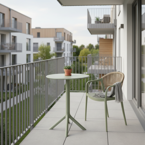 Stohovateľná stolička, zelená/béžová, LEXTON