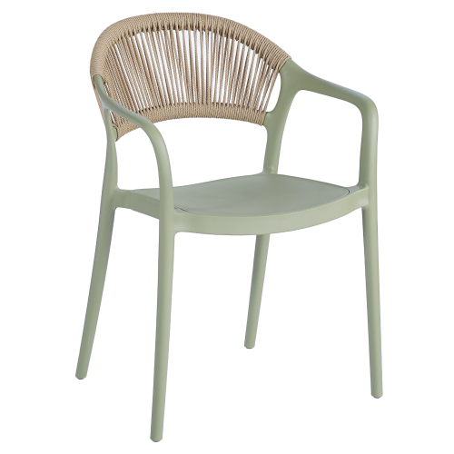 Stohovateľná stolička, zelená/béžová, LEXTON