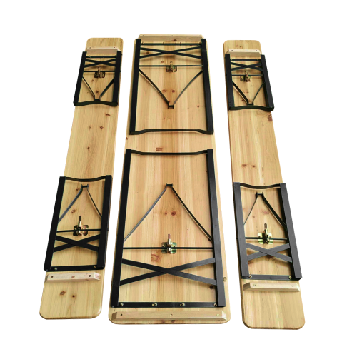 Pivný set 1+2, drevo/kov, prírodná/čierna, LORIS