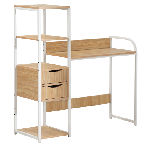 Univerzálny PC stôl, dub/biela, ELGIO