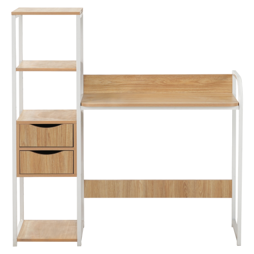 Univerzálny PC stôl, dub/biela, ELGIO