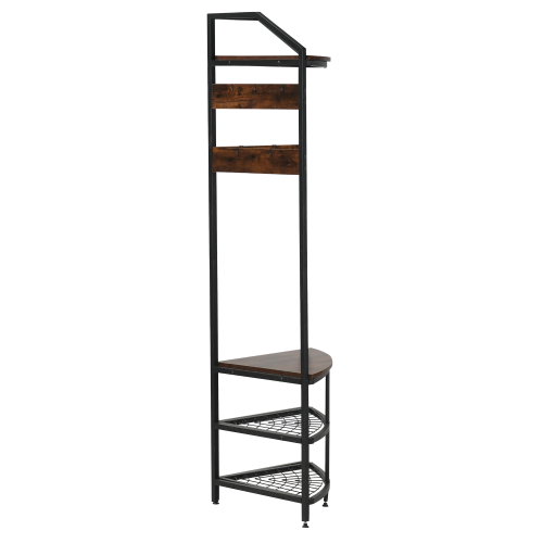 Vešiak, dub rustikal/čierna, ELVIRO