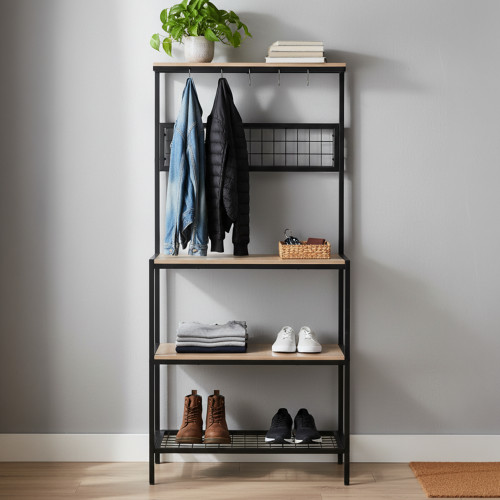 Regál, dub sonoma trufel/čierna, GAVINO