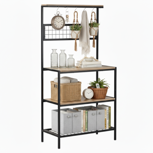 Regál, dub sonoma trufel/čierna, GAVINO