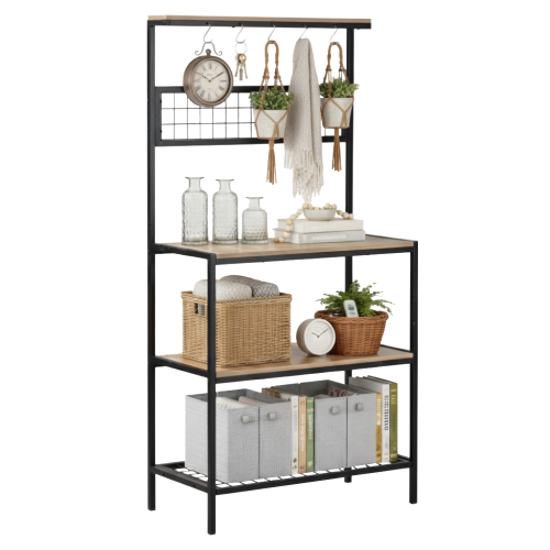 Regál, dub sonoma trufel/čierna, GAVINO