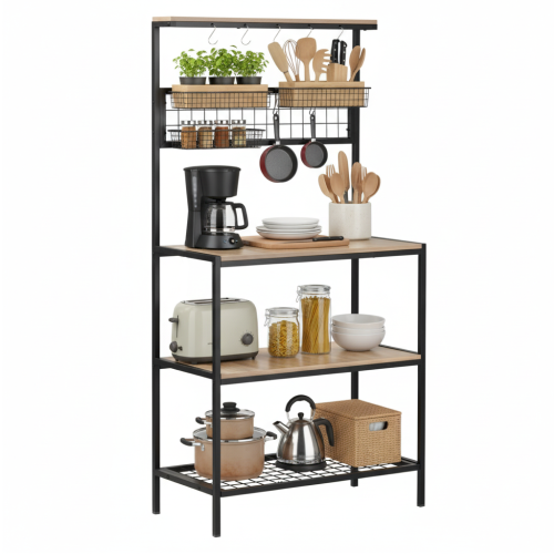 Regál, dub sonoma trufel/čierna, GAVINO