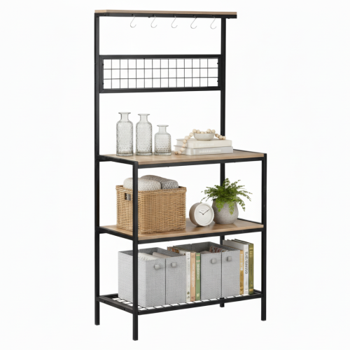 Regál, dub sonoma trufel/čierna, GAVINO