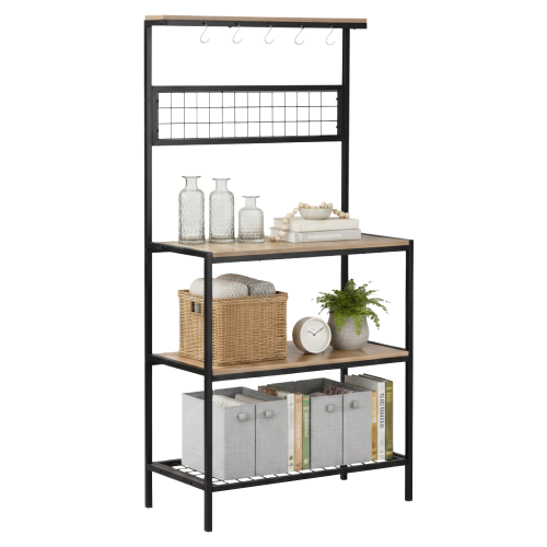 Regál, dub sonoma trufel/čierna, GAVINO