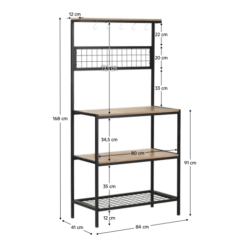 Regál, dub sonoma trufel/čierna, GAVINO