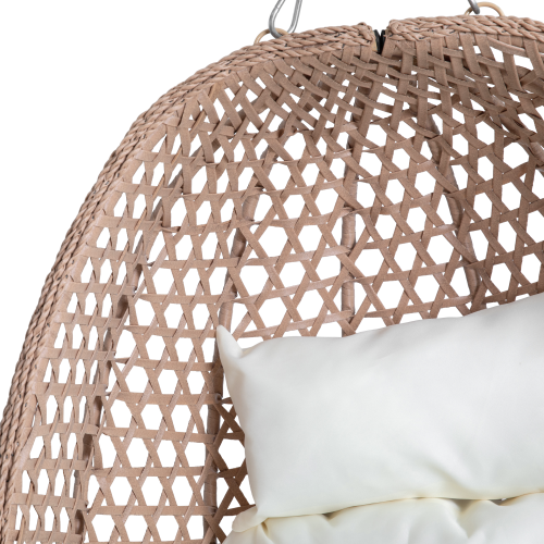 Závesné kreslo, skladacie, medená/béžová/krémová, SANAN