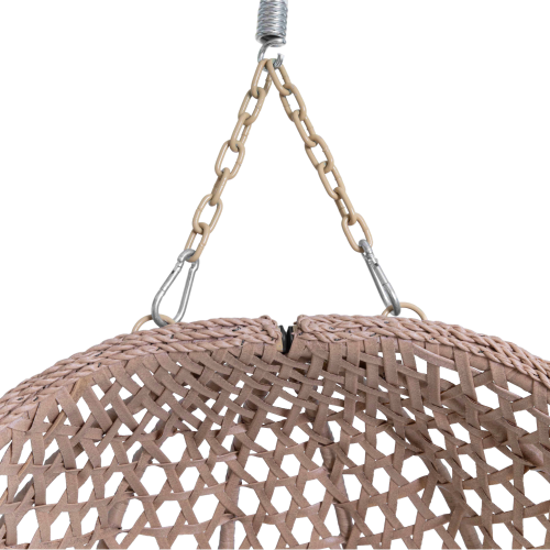 Závesné kreslo, skladacie, medená/béžová/krémová, SANAN