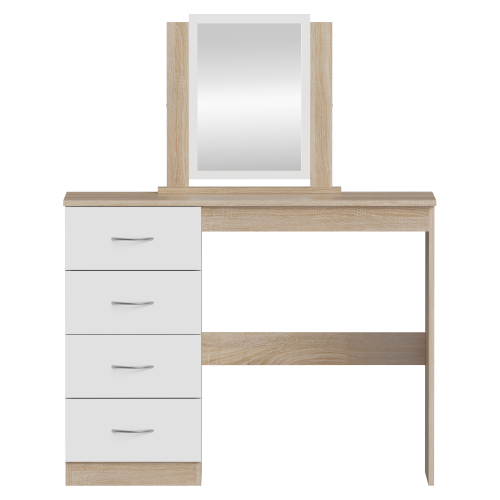 Toaletný stolík, dub sonoma/biela, KLEVIS