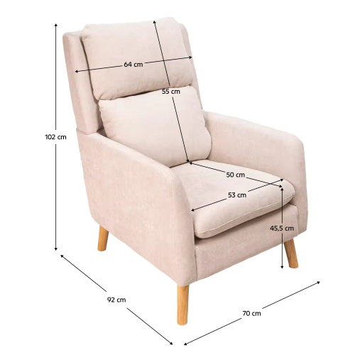 Relaxačné kreslo, béžová, DEMIR