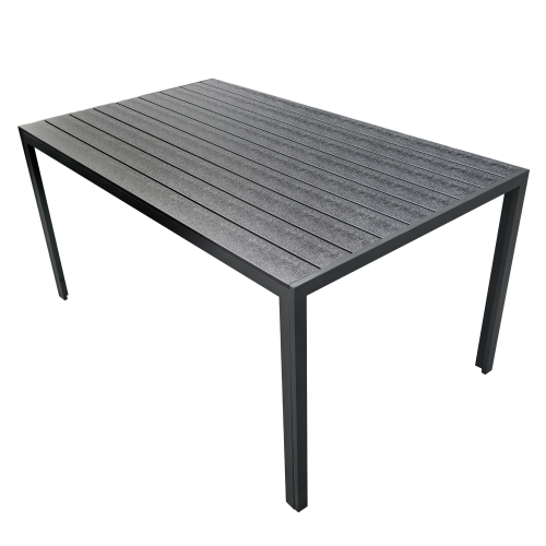 Záhradný stôl, hliník, čierna, ZINAN