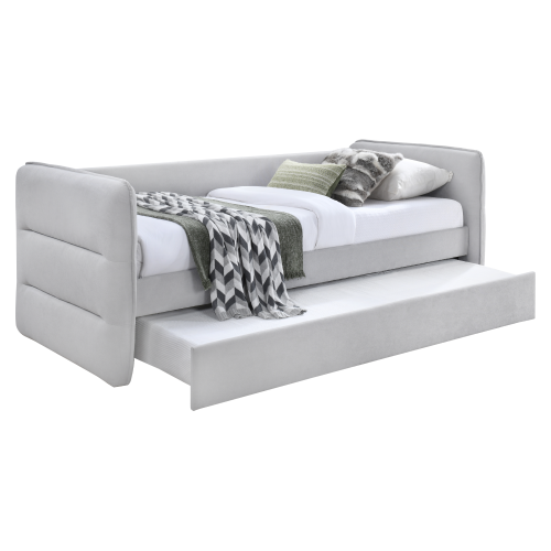 Rozkladacia posteľ, sivá, TRINIA